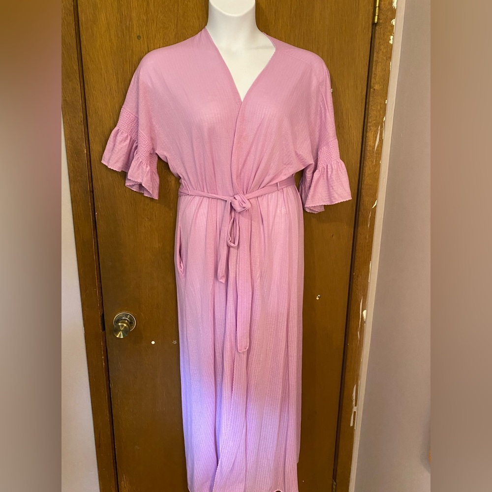 Vintage Vanity Fair Purple Short Sleeve Wrap Robe Made in USA